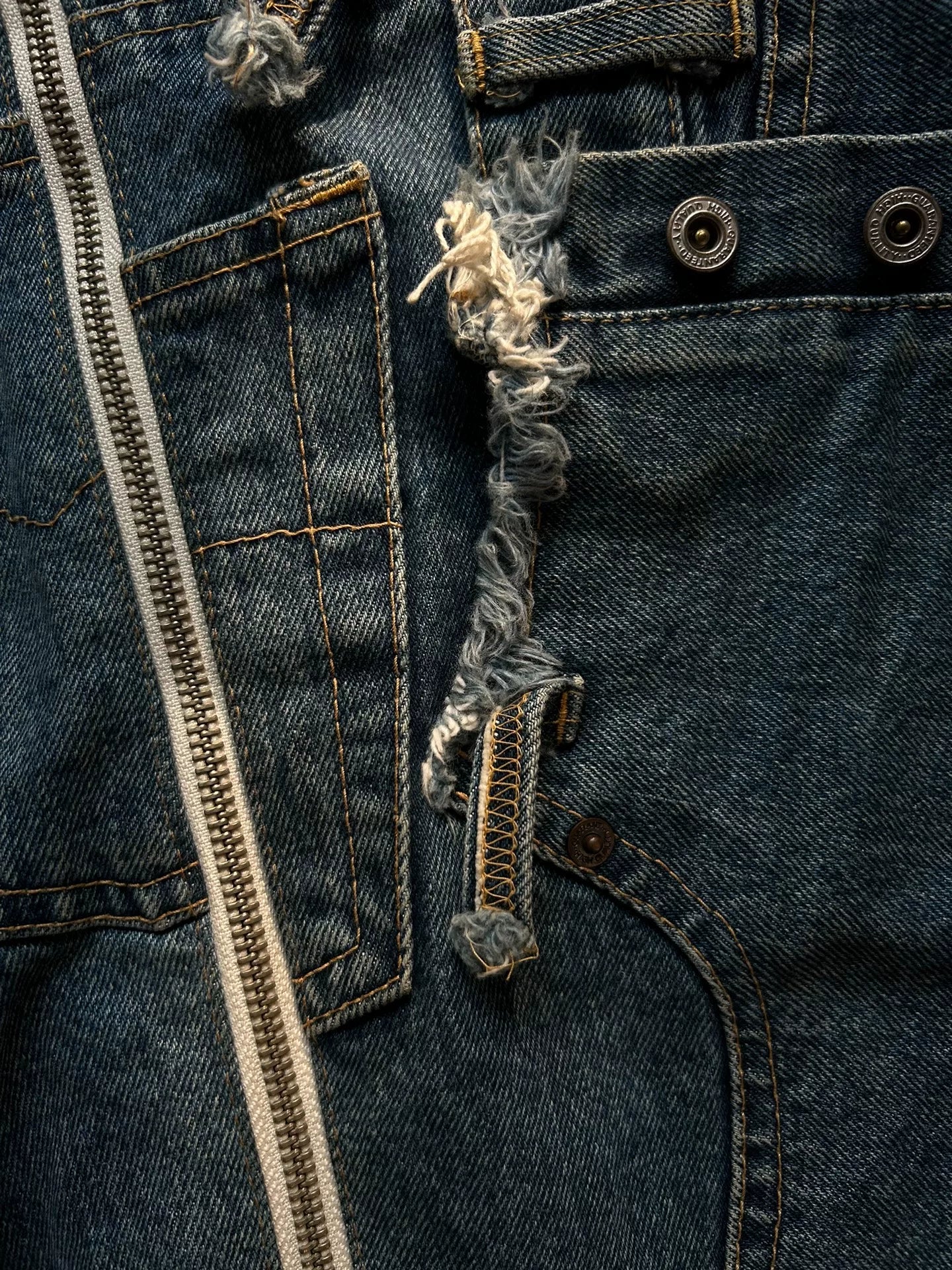 unique asymmetric denim jacket by nozomi ishiguro