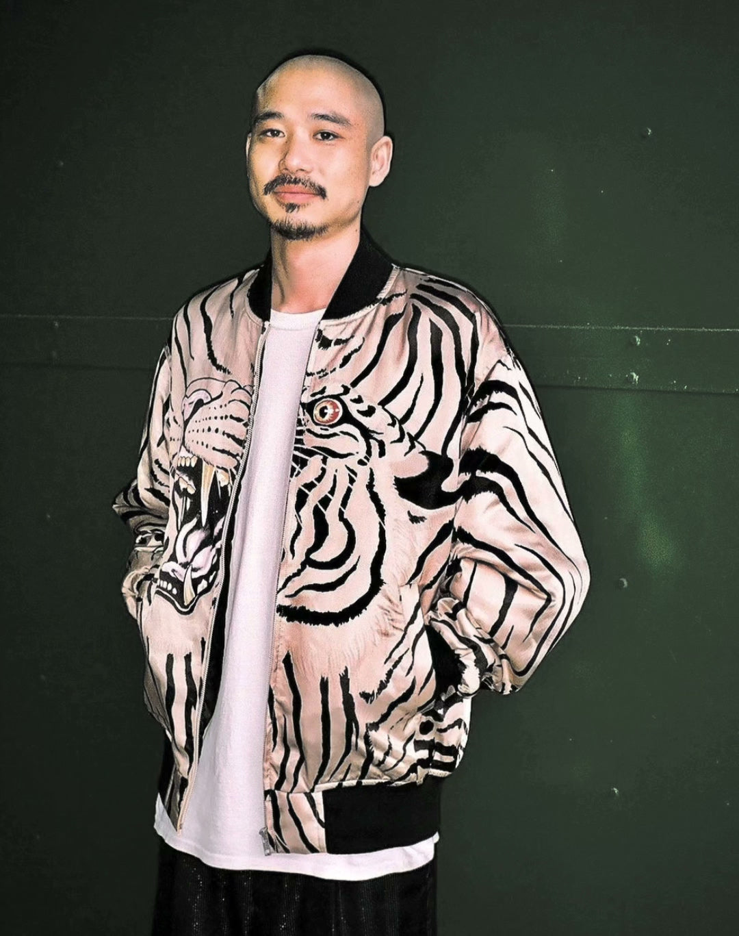 Wacko Maria White Tiger Silk Jacket