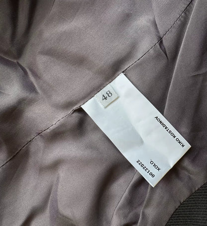 crochet blazer with beaded collar detail