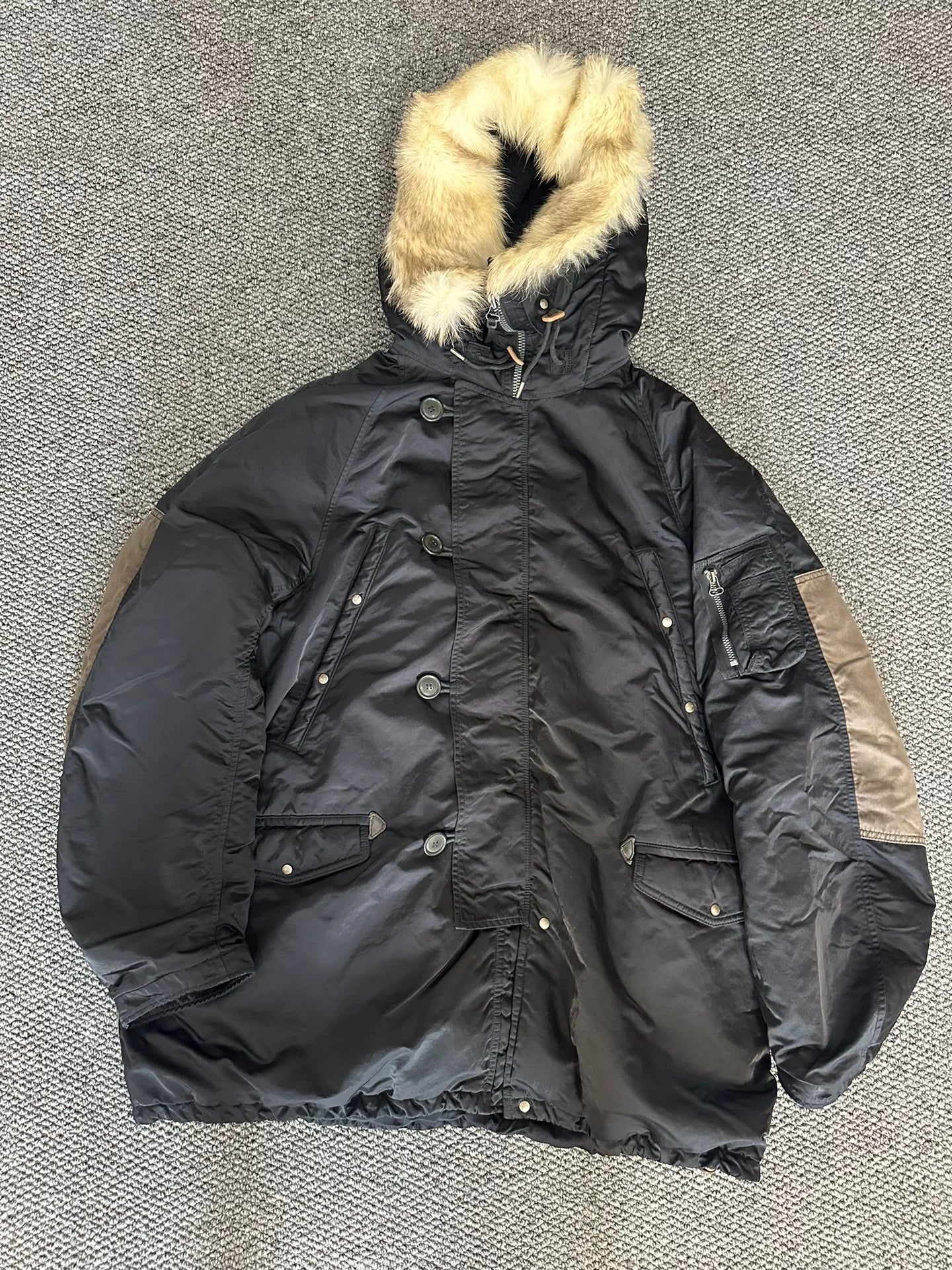 Visvim Nylon Wolf Fur Collar