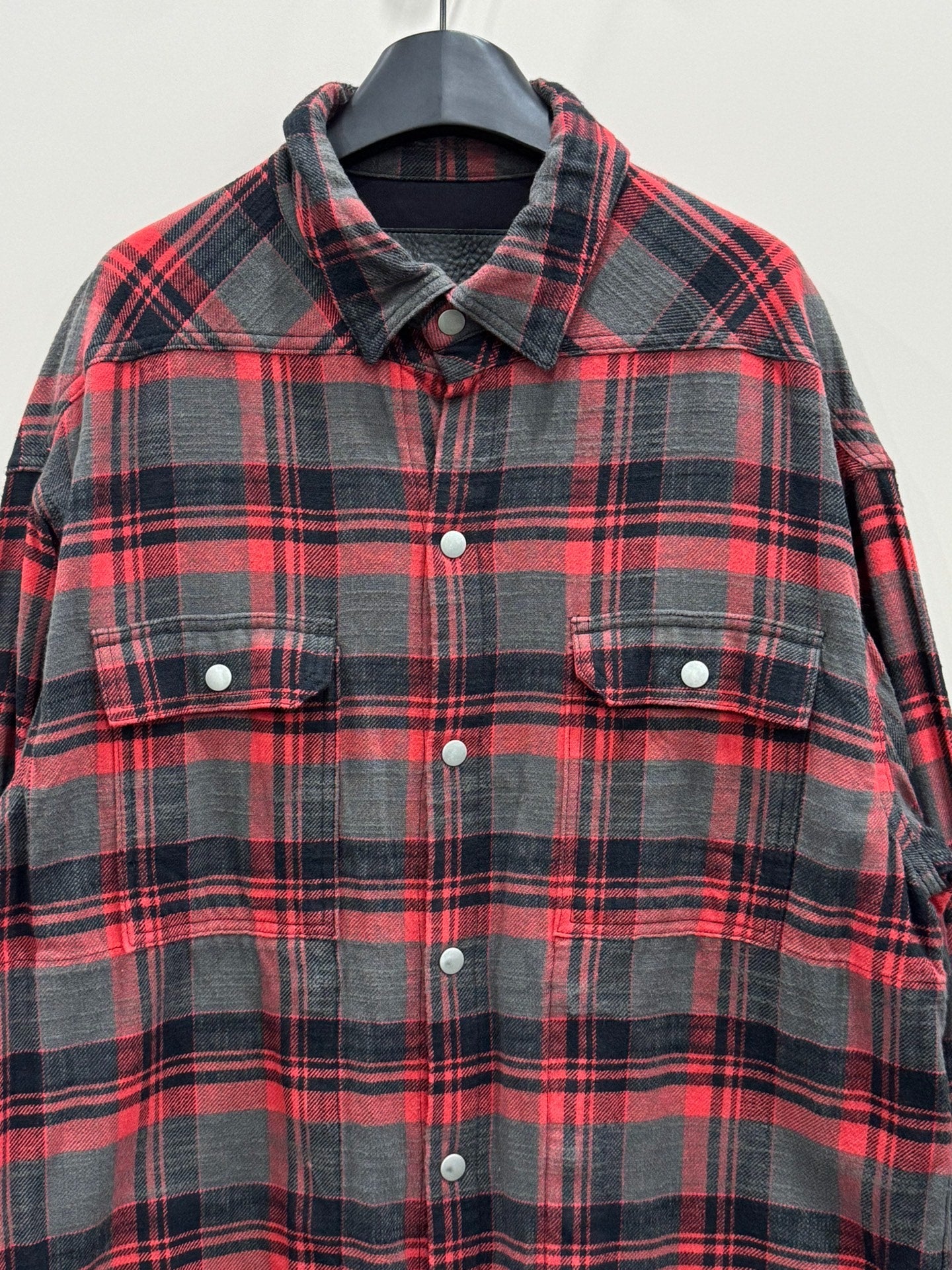 Rick Owens Drkshdw Distressed Plaid Shirt
