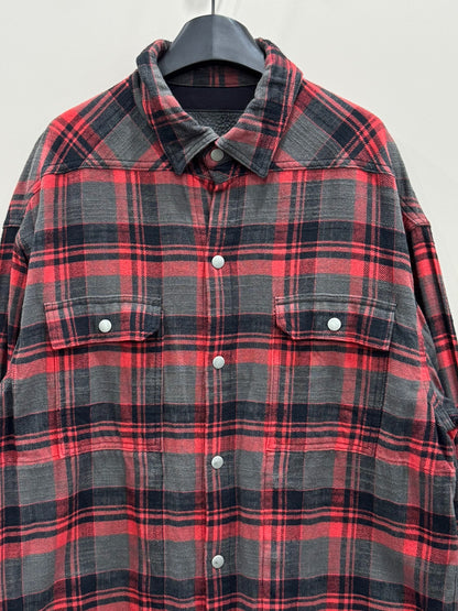 Rick Owens Drkshdw Distressed Plaid Shirt