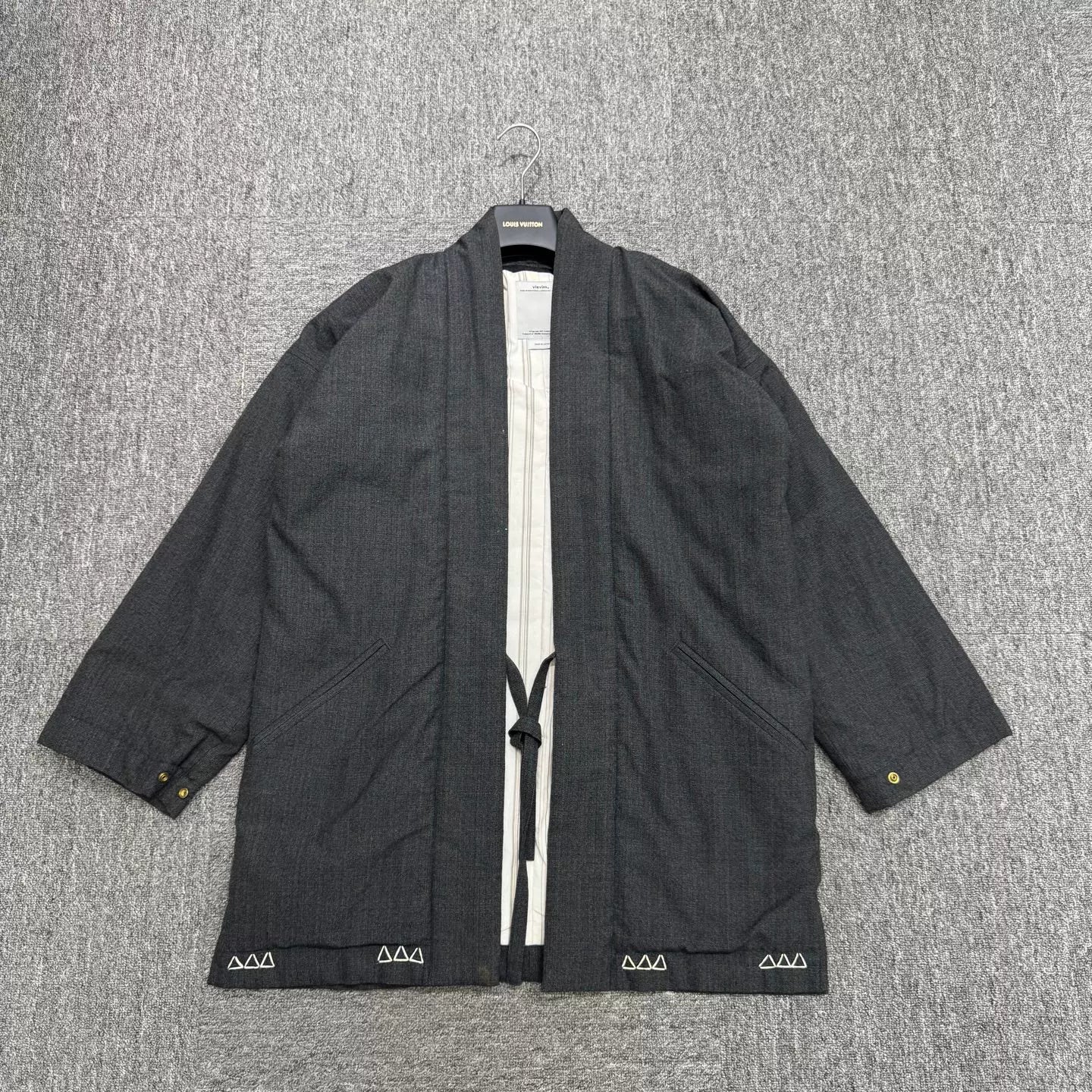 VISVIM Dark Gray Wool Robe Coat