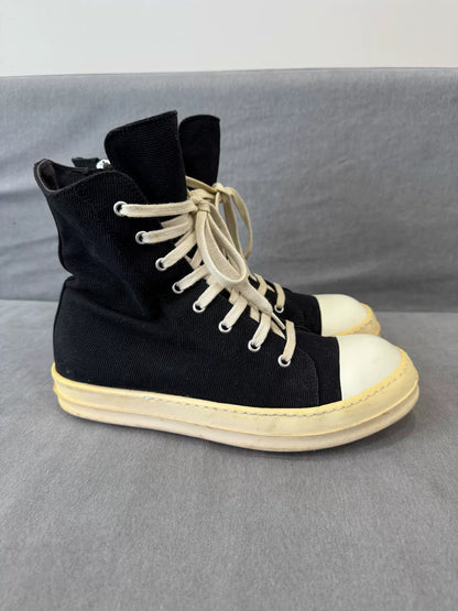 rick owens canvas high top sneakers size 40