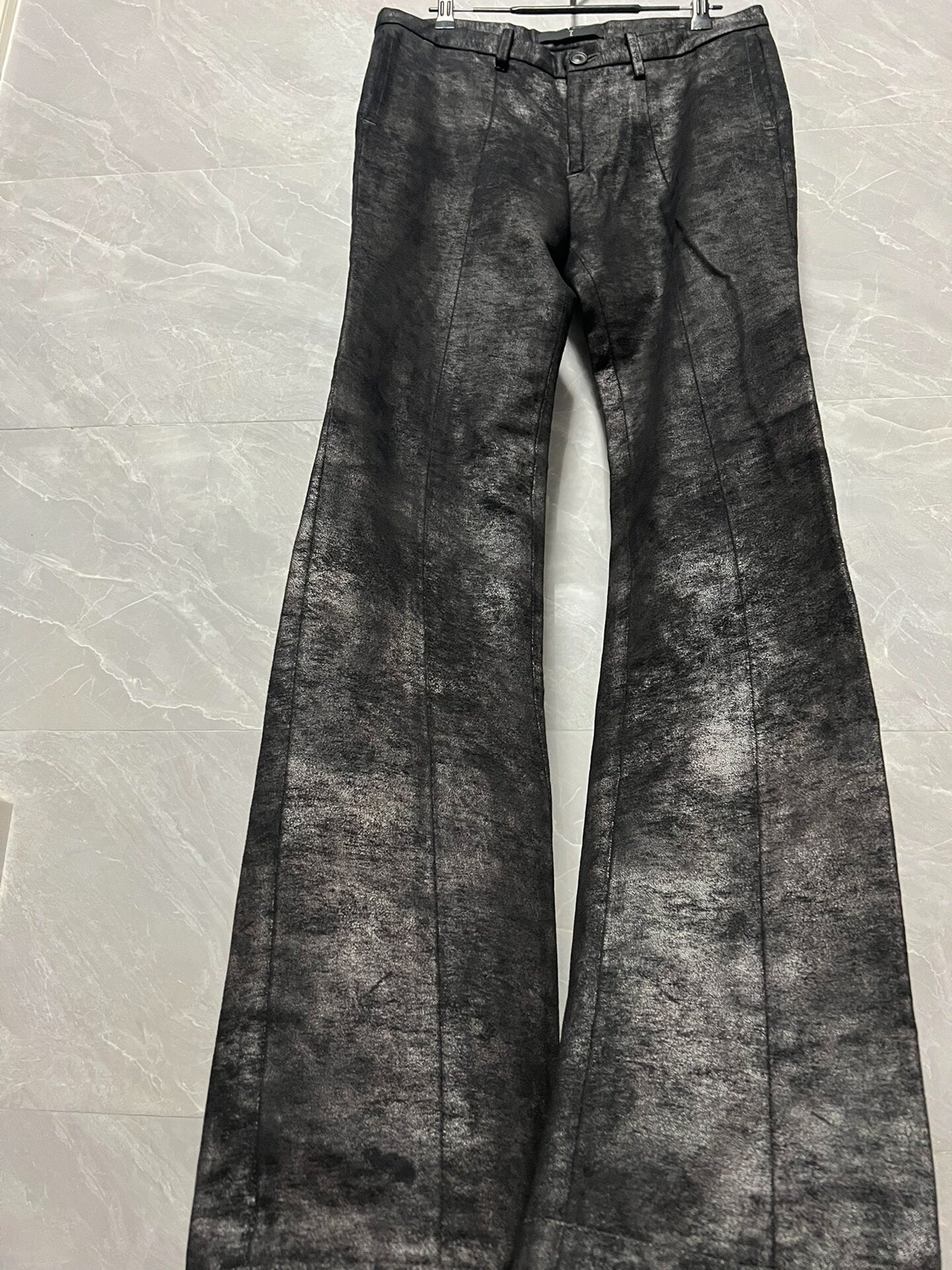Julius 7 Distressed Silver Gray Pants