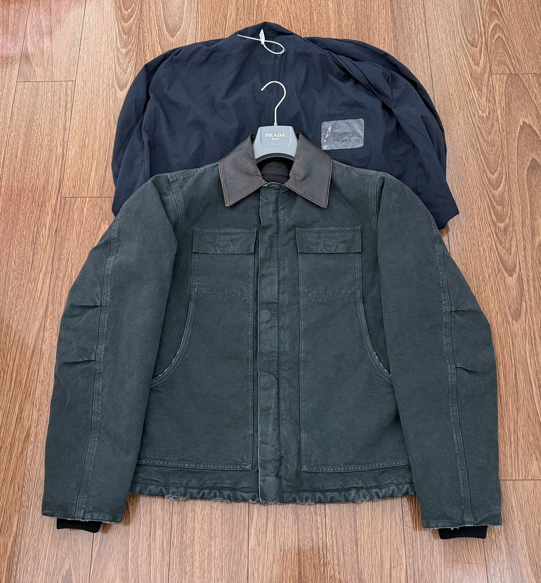 PRADA Canvas Jacket with Leather Accents