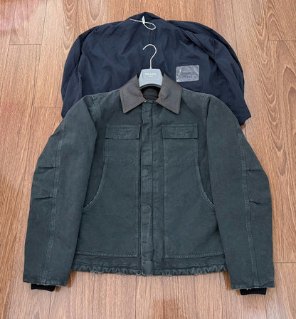 PRADA Canvas Jacket with Leather Accents
