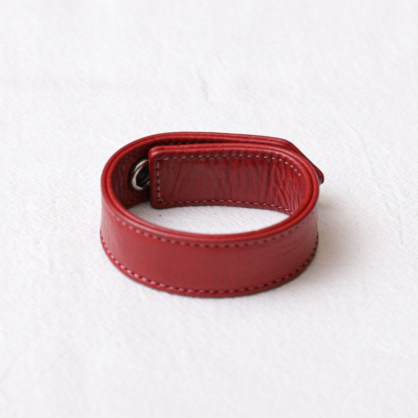 Chrome Hearts 925 Silver Cross Red Leather Bracelet