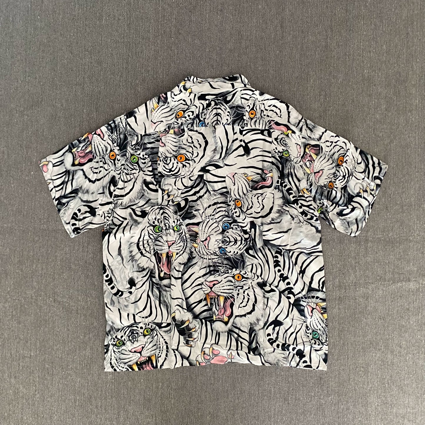 Wacko Maria White Tiger Hawaiian Shirt