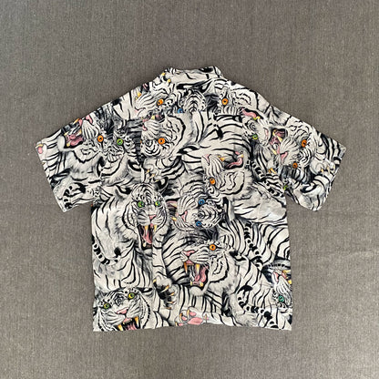 Wacko Maria White Tiger Hawaiian Shirt