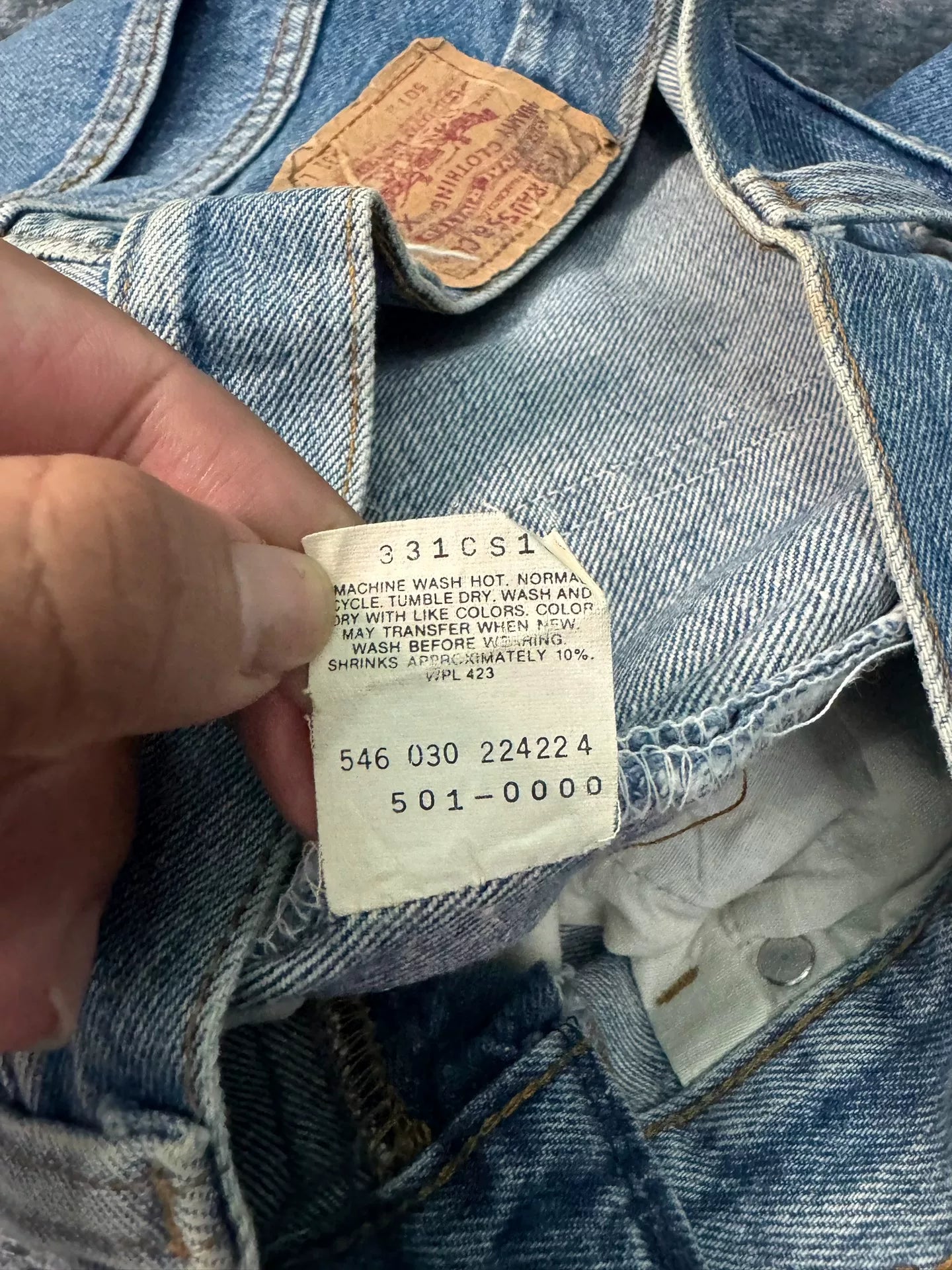 Vintage Levi's 501 90s Washed Blue Jeans