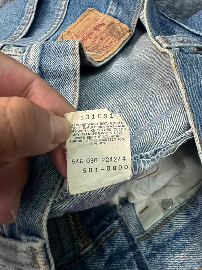 Vintage Levi's 501 90s Washed Blue Jeans
