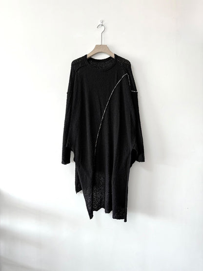 Yohji Yamamoto Asymmetrical Textured Knit Sweater