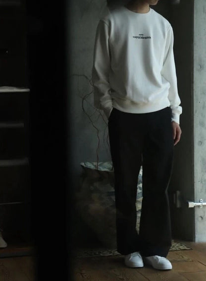 maison margiela white embroidered logo sweatshirt