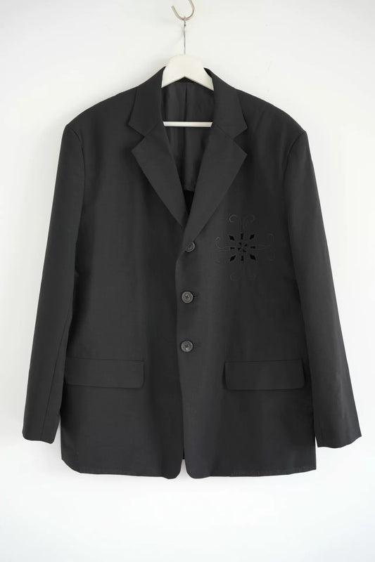 Yohji Yamamoto Black Blazer with Floral Detail