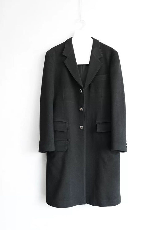 yohji yamamoto cashmere coat with snap buttons