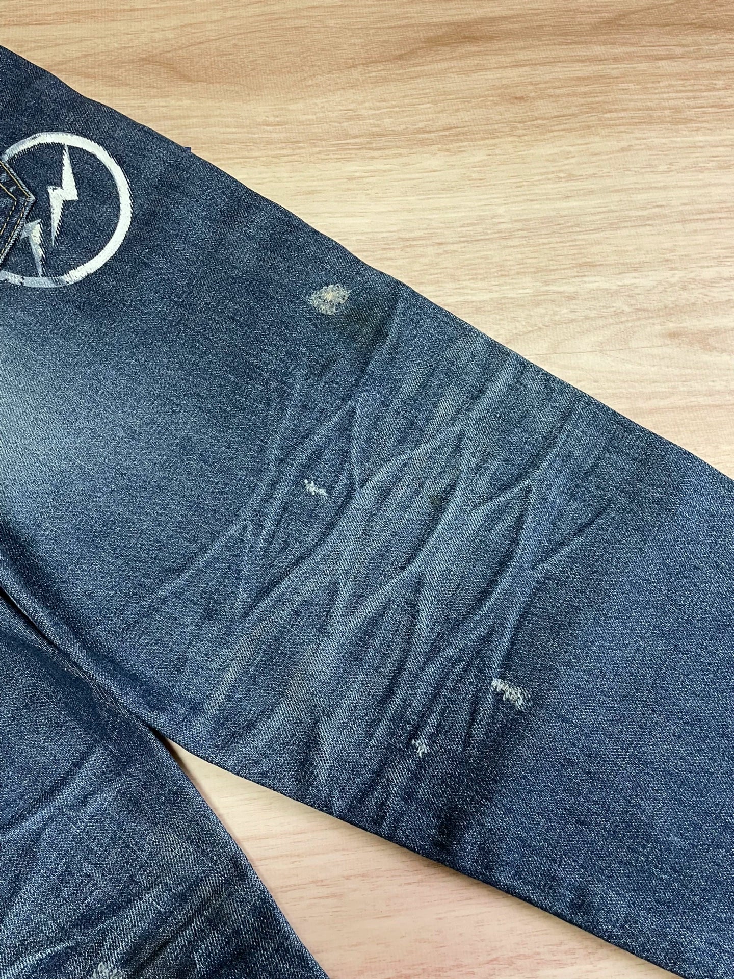 denim by vanquish fragment lightning wash pants