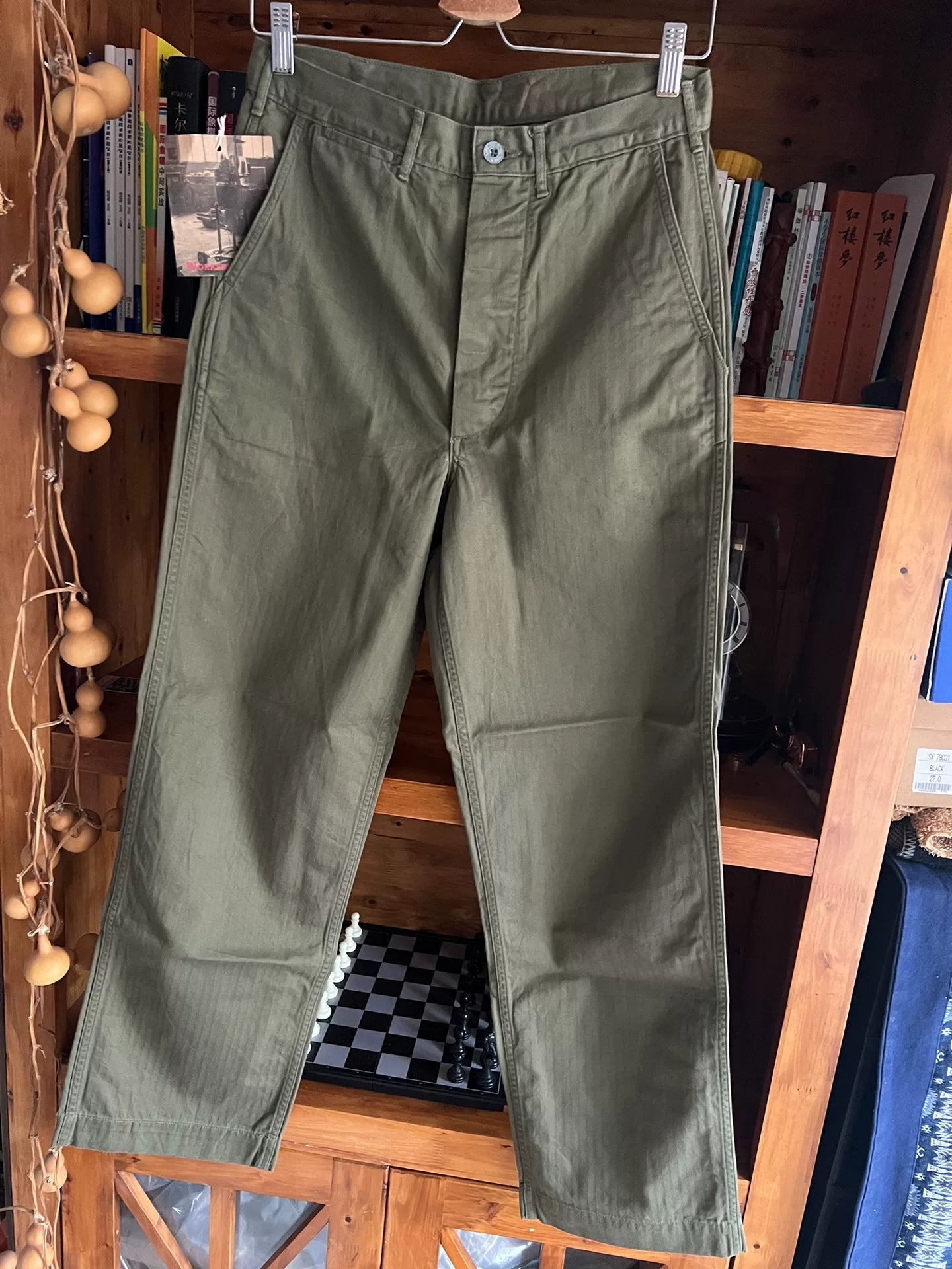 workers japan military style green pants