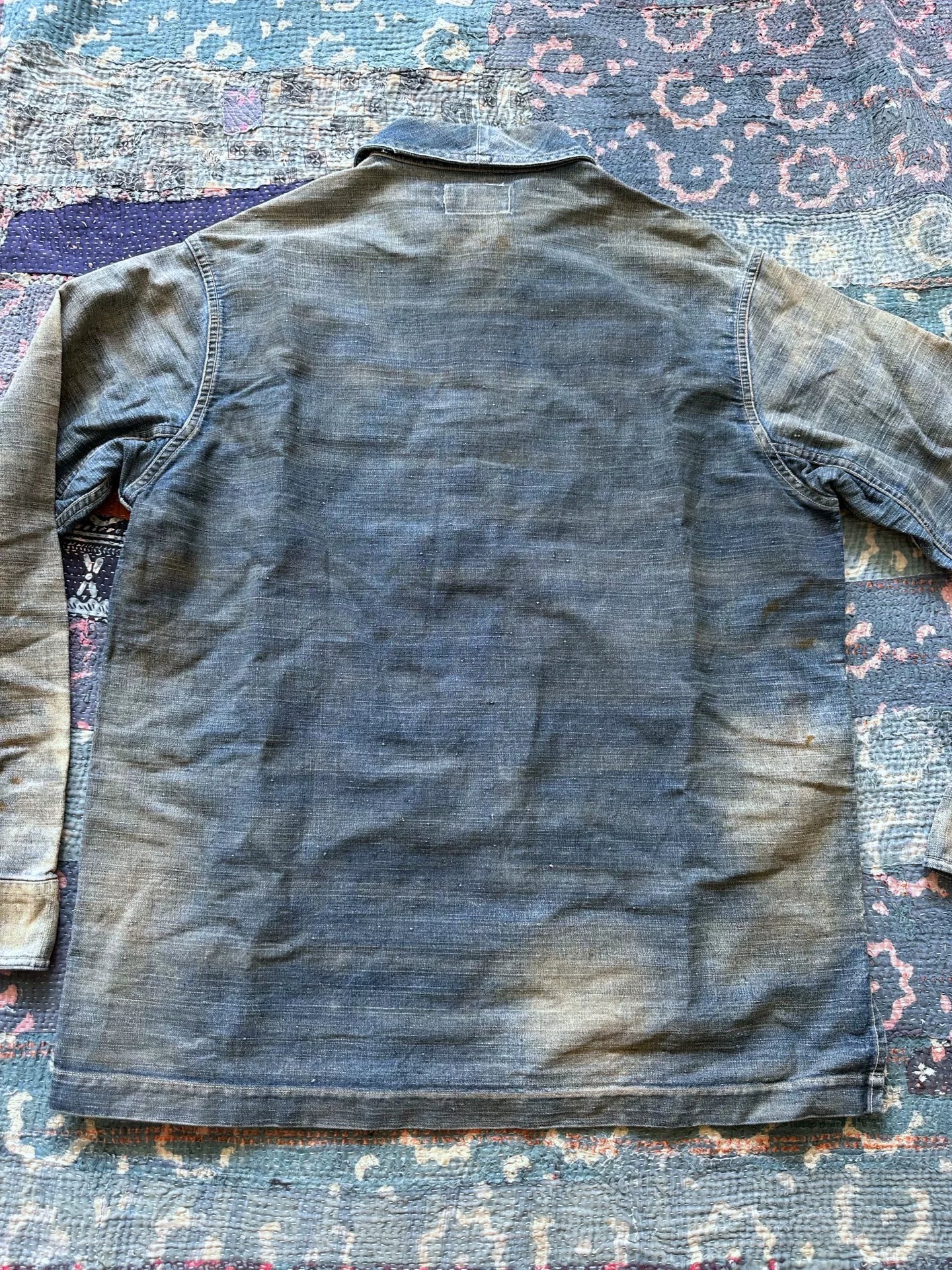 vintage washed denim pullover shirt