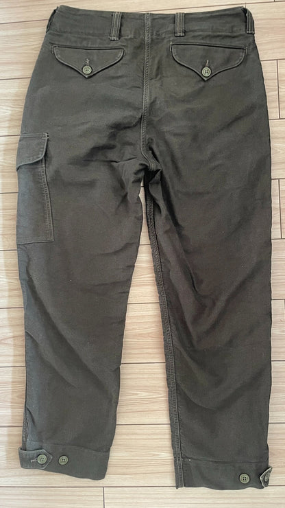 FREEWHEELERS Herringbone Olive Military Pants