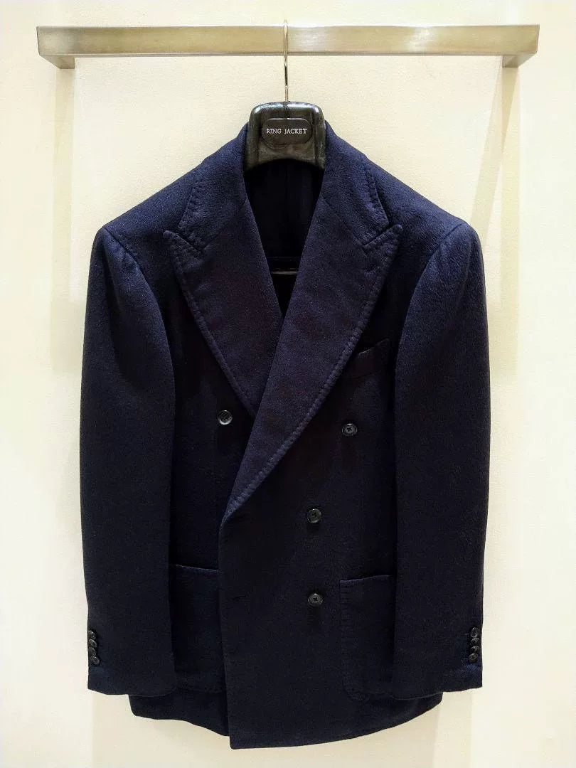 navy double-breasted ring jacket