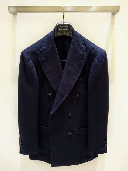 navy double-breasted ring jacket