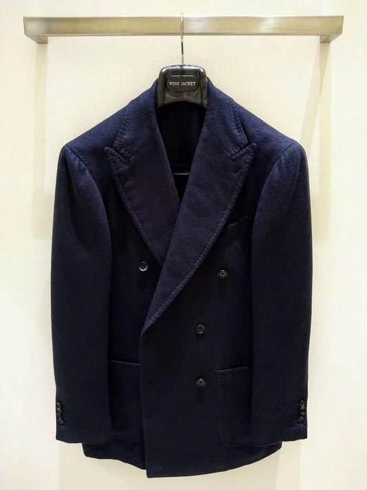 navy double-breasted ring jacket