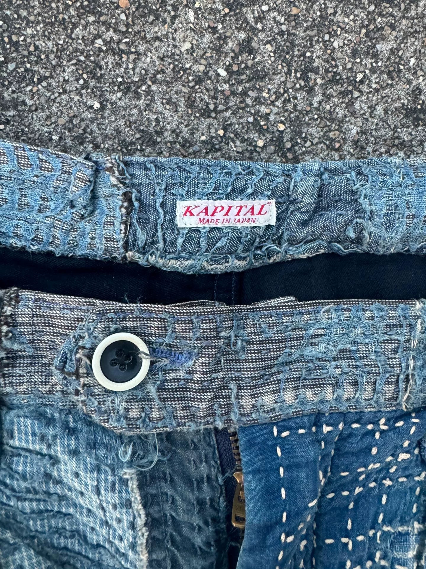 Kapital Boro Stitching Denim Shorts