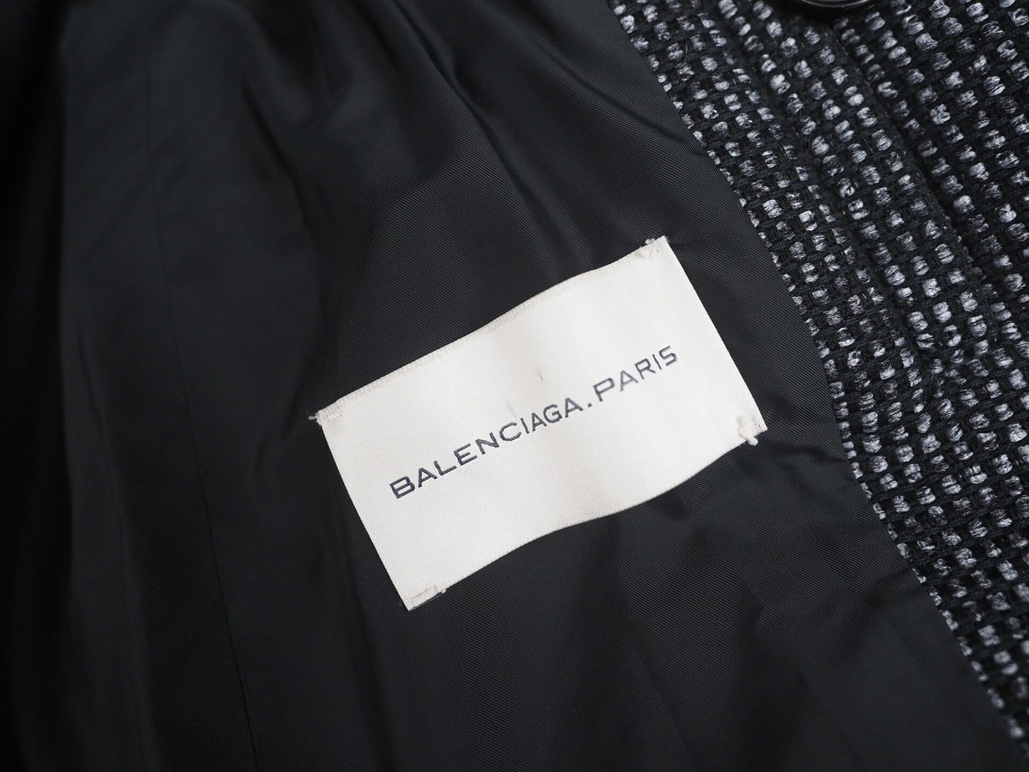 Balenciaga FW13 Black Gray Blend Coat
