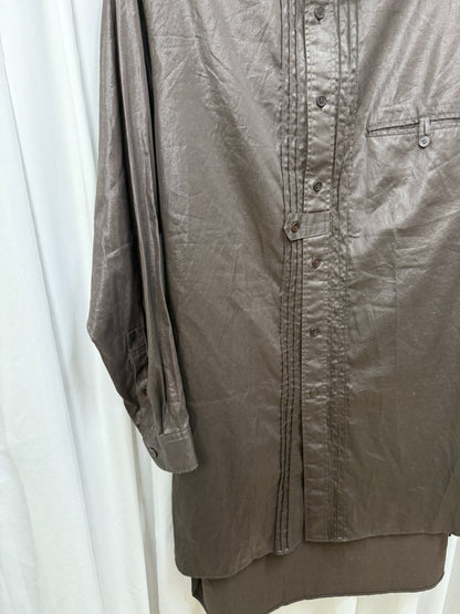 Yohji Yamamoto Pour Homme Coated Waxed Crinkled Shirt
