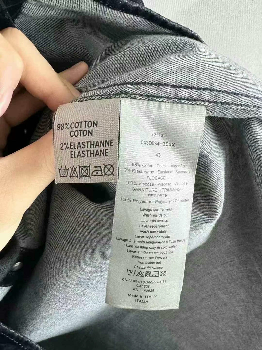 navy blue suede work shirt by Dior