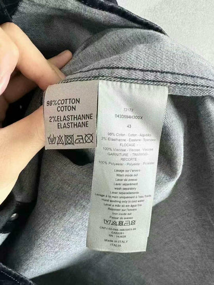 navy blue suede work shirt by Dior