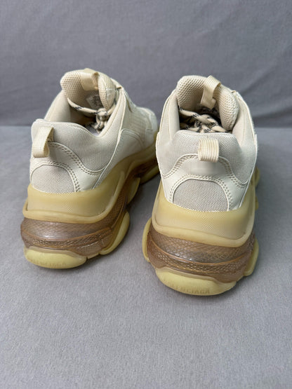 Balenciaga Triple S Cream Sneakers Size 42