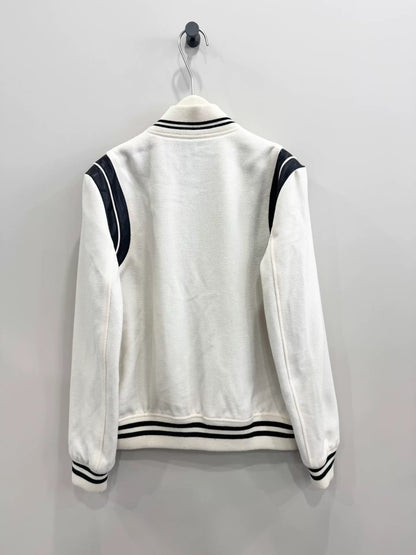 white baseball jacket by saint laurent