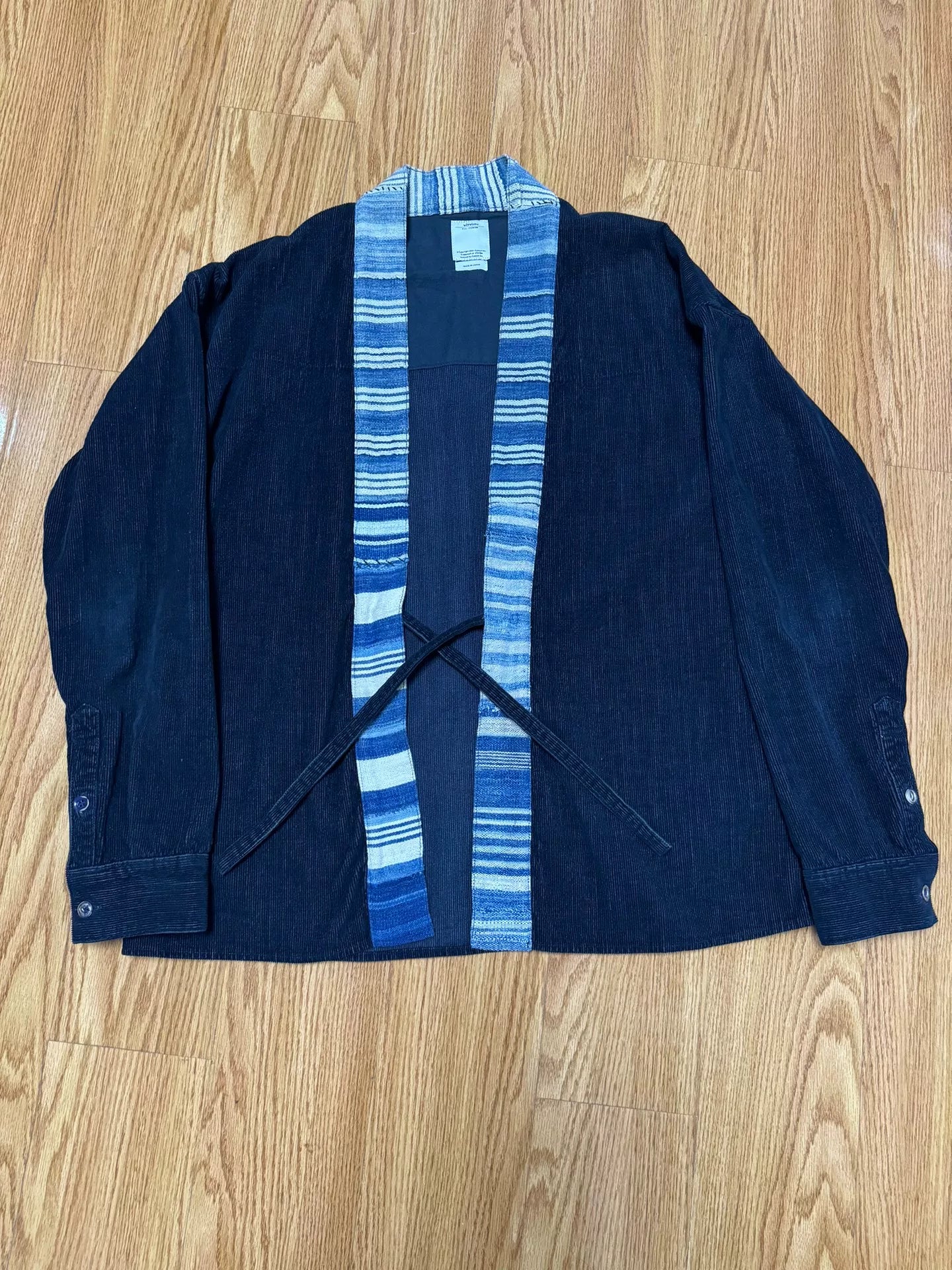 visvim lhamo corduroy shirt with stripes