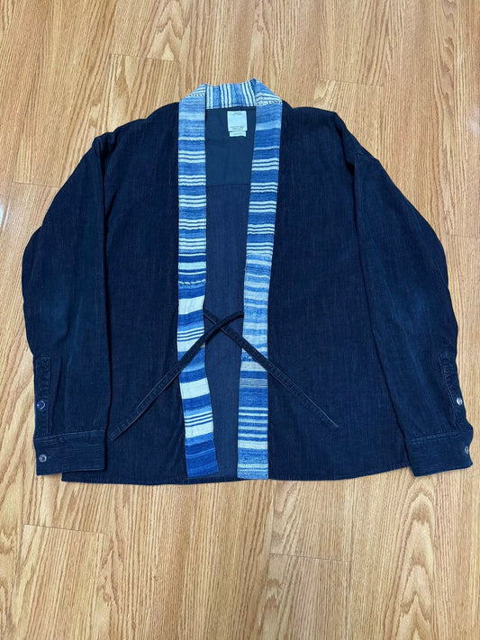 visvim lhamo corduroy shirt with stripes