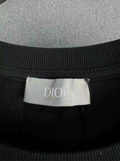 dior black embroidered logo short sleeve shirt