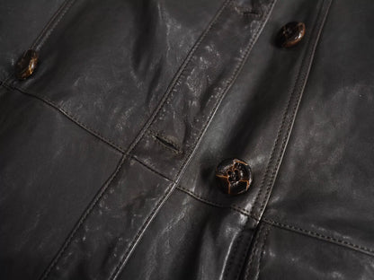 Giorgio Armani Brown Lambskin Double-Breasted Coat