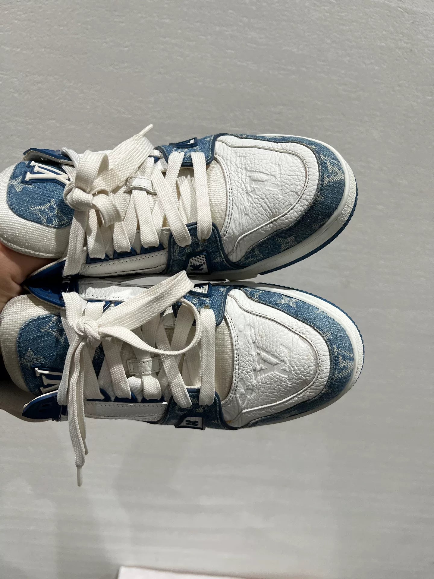 Louis Vuitton Denim Trainer Sneakers for Sale