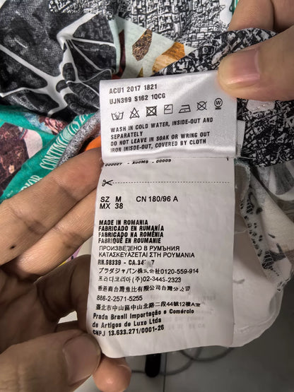 Authentic Prada Short Sleeve Triangle Logo Shirt