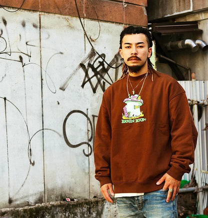 brain dead mushroom house crewneck sweatshirt
