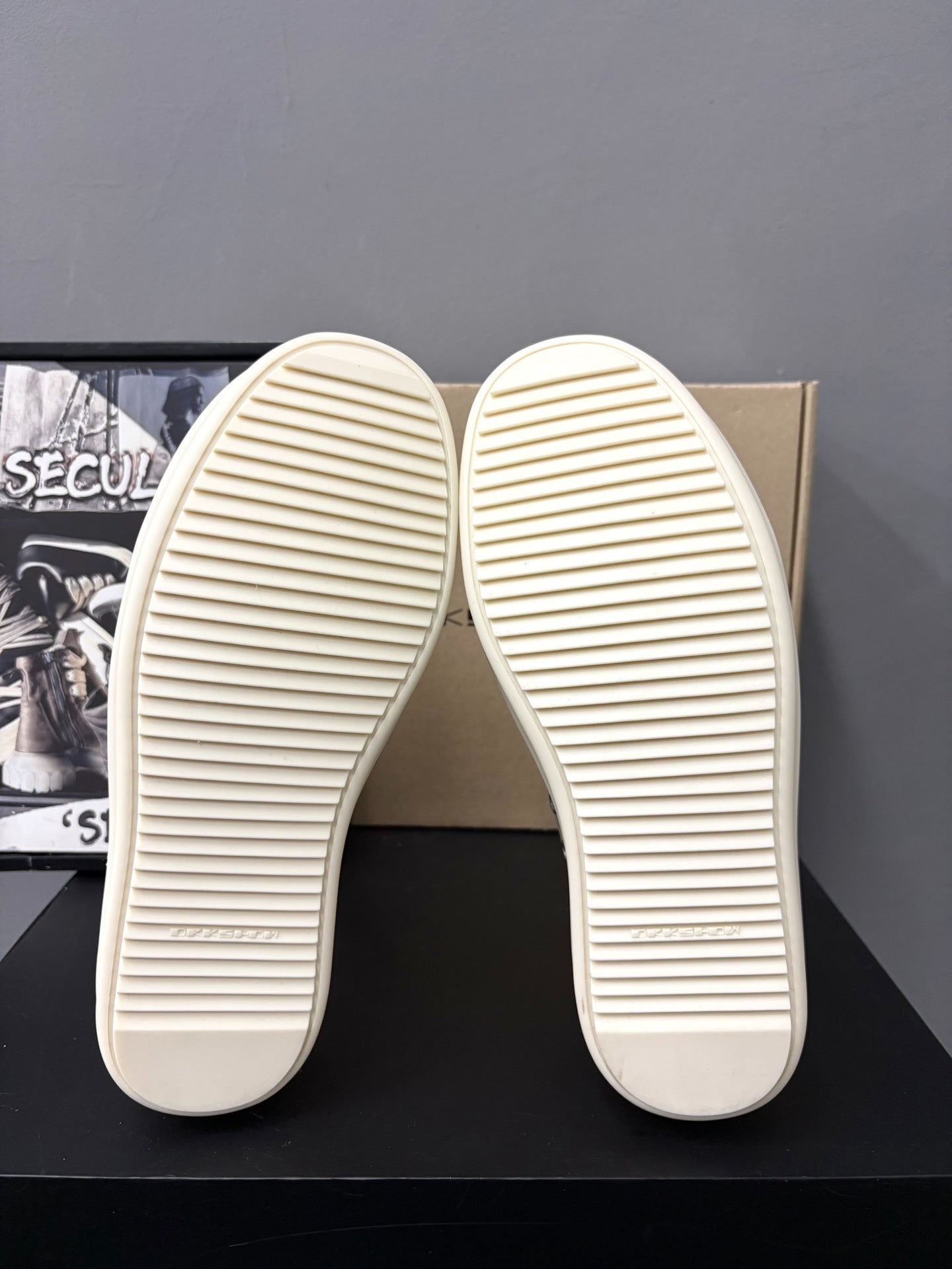 Rick Owens DRKSHDW White Canvas Low-Top Sneakers
