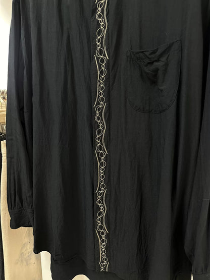 elegant black embroidered shirt for men