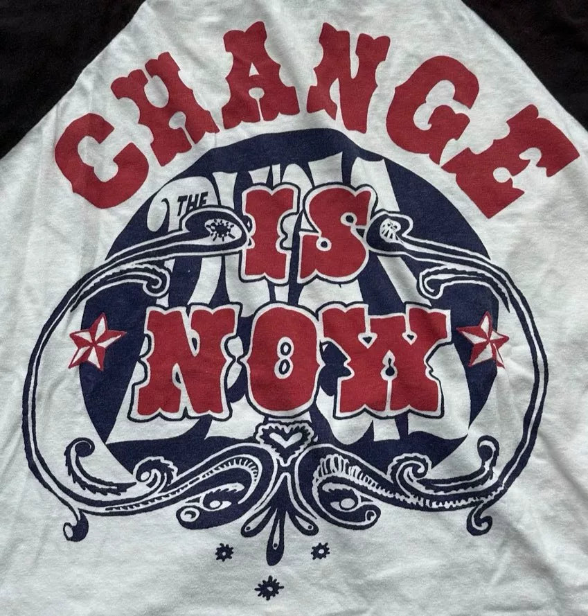 vintage black and white graphic baseball shirt