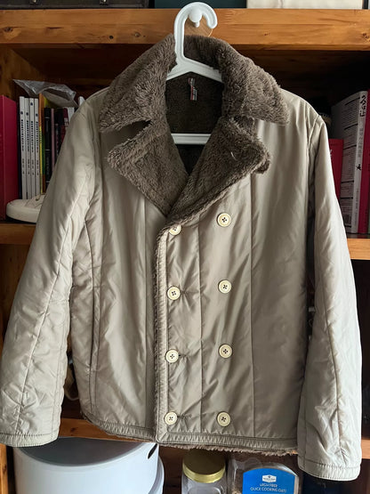 double-breasted cotton outerwear jacket