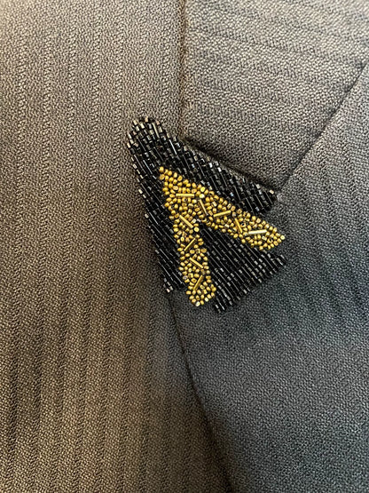 Saint Laurent SLP Black Pinstripe Beaded Blazer