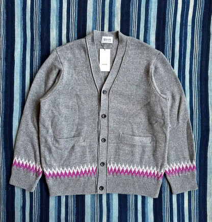 kuon zig-zag dyed cardigan wool blend