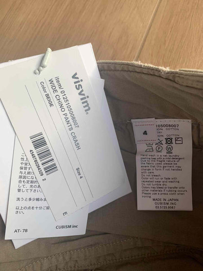 VISVIM Wide Chino Pants Crash