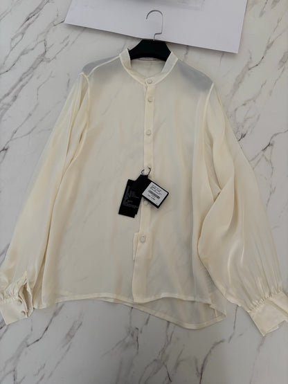 Saint Laurent Men's Beige Silk Shirt