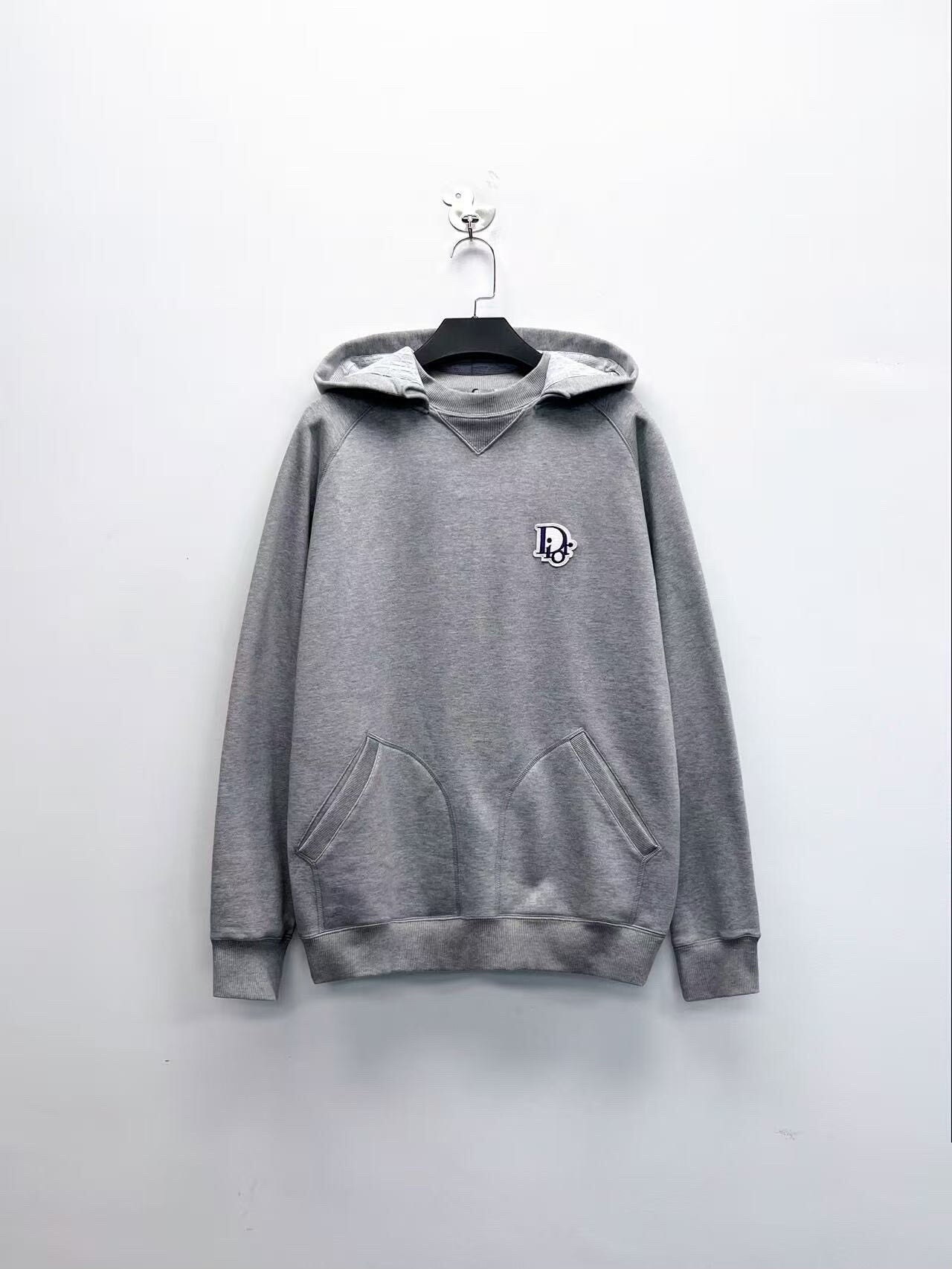 Dior Gray Logo Hoodie with Embroidery